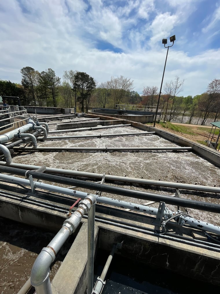 Wastewater treatment basins at a site monitored by EDP